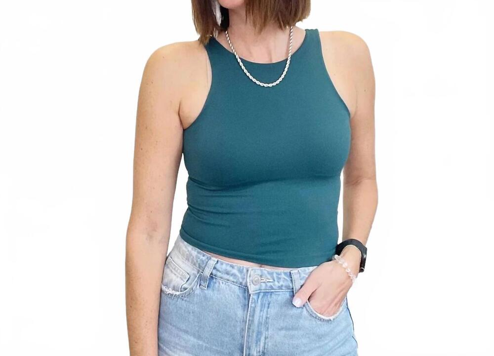 NEW FREE PEOPLE clean lines cami top in forest pool